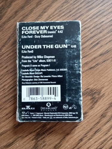 Lita Ford/Ozzy Osbourne - Close My Eyes Forever Cassette Single . - Picture 2 of 6