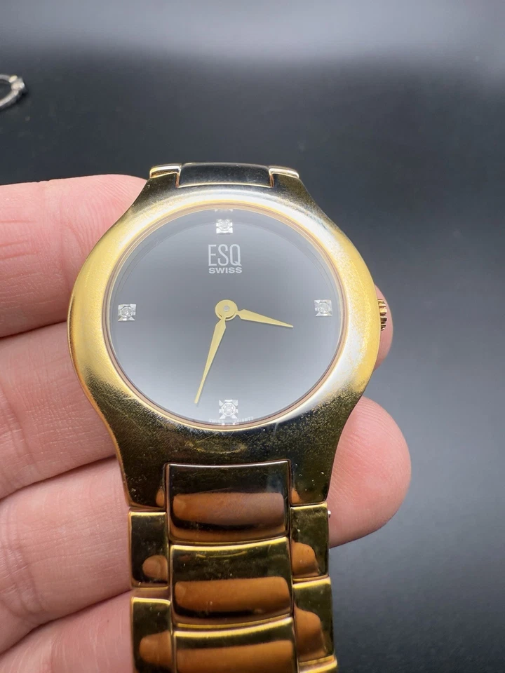 ESQ MOVADO E5448 金色黑色钻石表盘运行电镀问题 D7 — 第 4/4 张图片