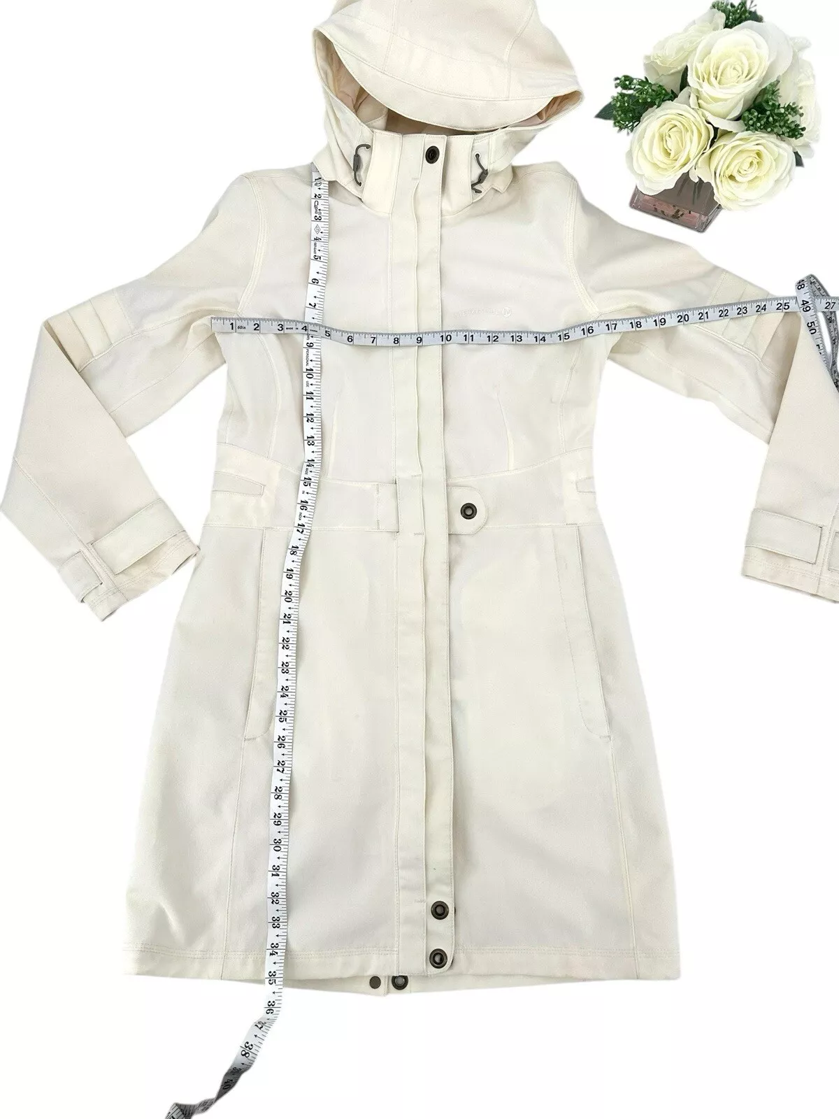 merrell opti-shell parka trench coat rain hooded jacket