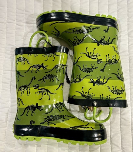 Western Chief Boys' Dino Bones RAIN BOOT-Toddler/Little Kid-Green.SZ 11 M - Picture 12 of 17