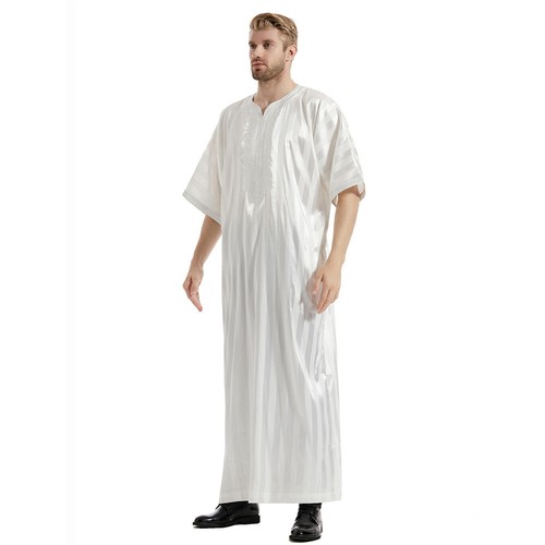 Muslim Men's Saudi Thobe Thoub Abaya Robe Dishdasha Islamic Arab Kaftan Clothing - Picture 297 of 368