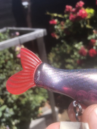Custom Painted Glide Bait Slide 135 GhostChrome BrownPremium Blank TRAPPER HOOKS - Bild 3 von 4