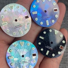 Tandorio 29MM Green White MOP Dial Fit NH35 NH36 Automatic Watch Accessories