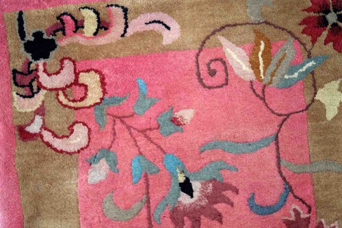 Handmade antique Art Deco Chinese rug 1.9' x 3.8' (60cm x 117cm) 1920s - 1C907 - Picture 5 of 10