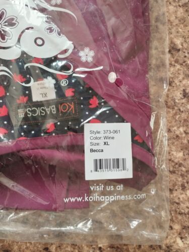 Koi Basics Becca Womens Scrub Top NHS Hospital Nurse Doctor - Wine - Picture 2 of 6