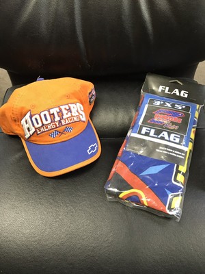 3x5 Flag NEW! Rare Vintage Hooters Energy Racing Orange Ball Cap Hat Size L//XL