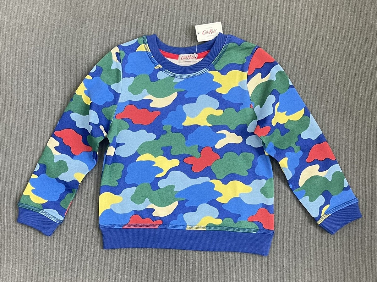 Cath Kidston Blue Boys Camouflage Oscar Sweatshirt RRP 30