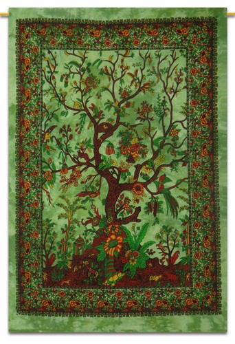 Tree Of Life Floral Beach Wall Hanging Hippie Tapestry Cotton Poster Decor New - Picture 3 of 3