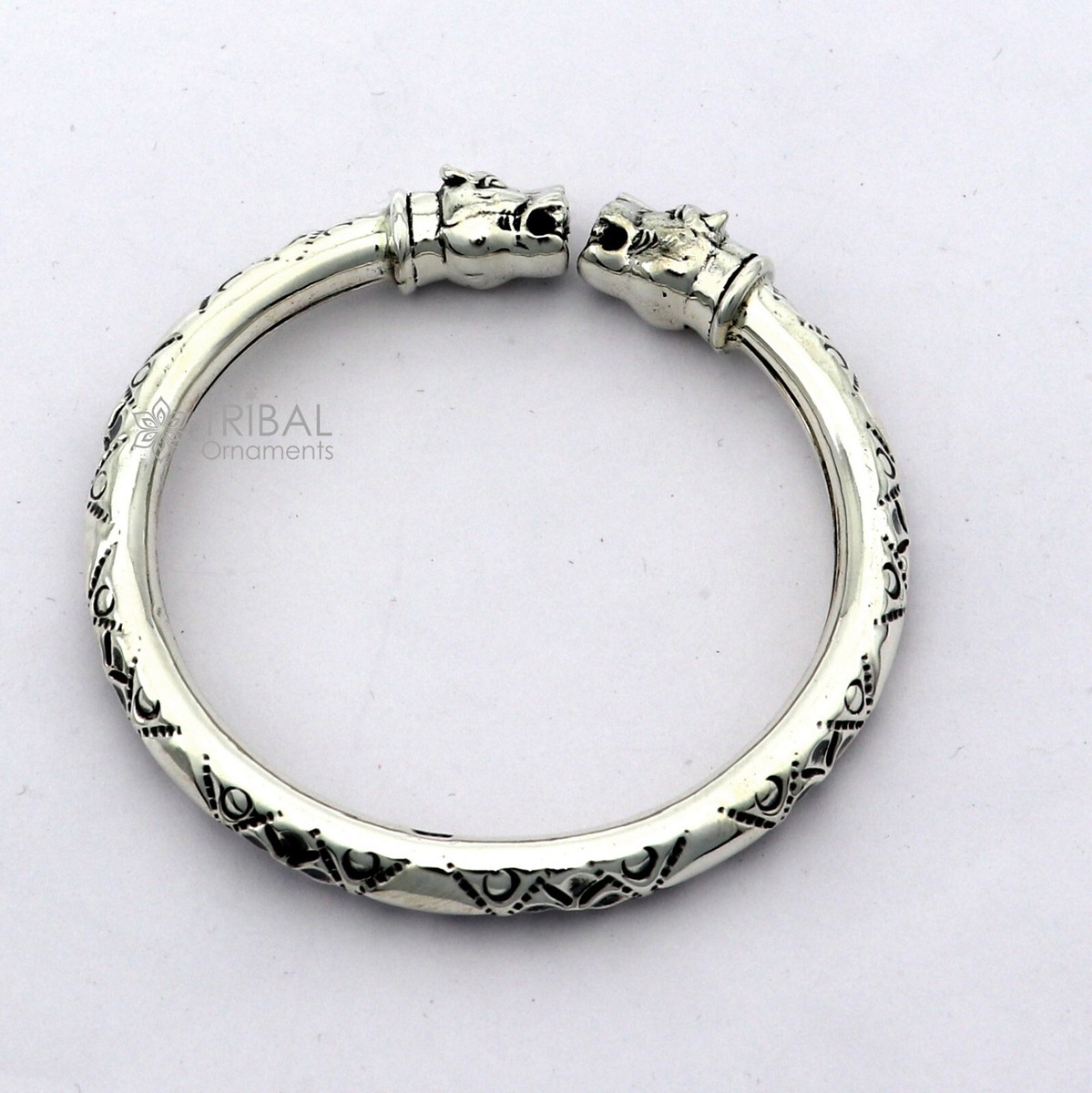 925 sterling silver lion face design bangle bracelet kada