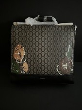 Fossil Elina Convertible Black Floral Logo Backpack SHB2999979 NWT $180 MSRP