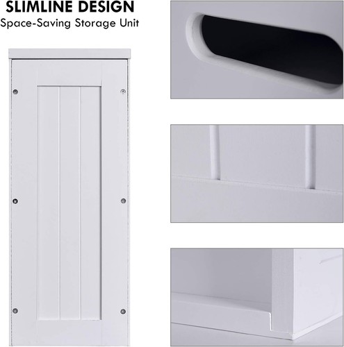 Bathroom Slimline Shaker Unit Toilet Cleaning Product Storage Box Cabinet W Lid - Picture 3 of 28