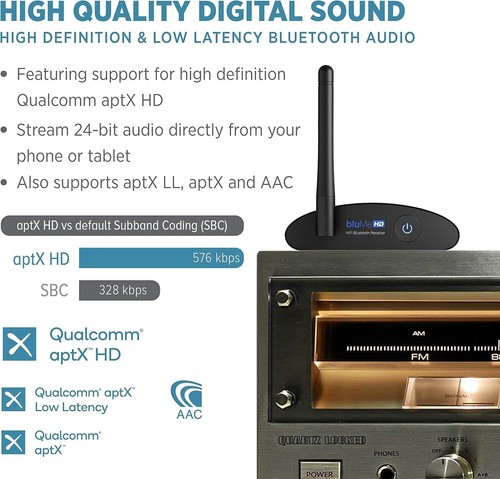 Compact Blume HD Hi-Fi Bluetooth Receiver - Supports aptX HD & LDAC Streaming - Afbeelding 6 van 11