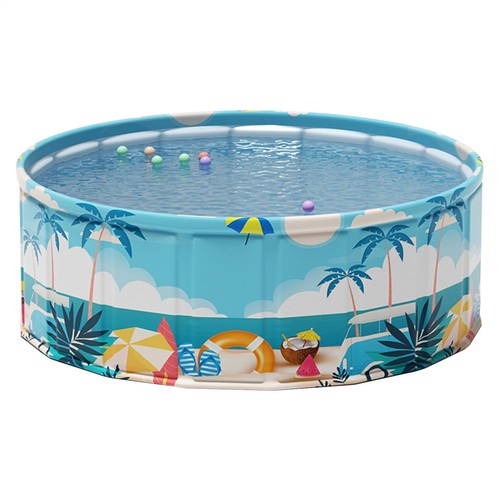 Fold up Pool Foldable Wading Pool for Pet Puppy Quick Setup Children