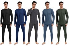 Men's 100 Merino Wool Base Layer Sets Winter Warm Underwear 2PC Long Johns Tops