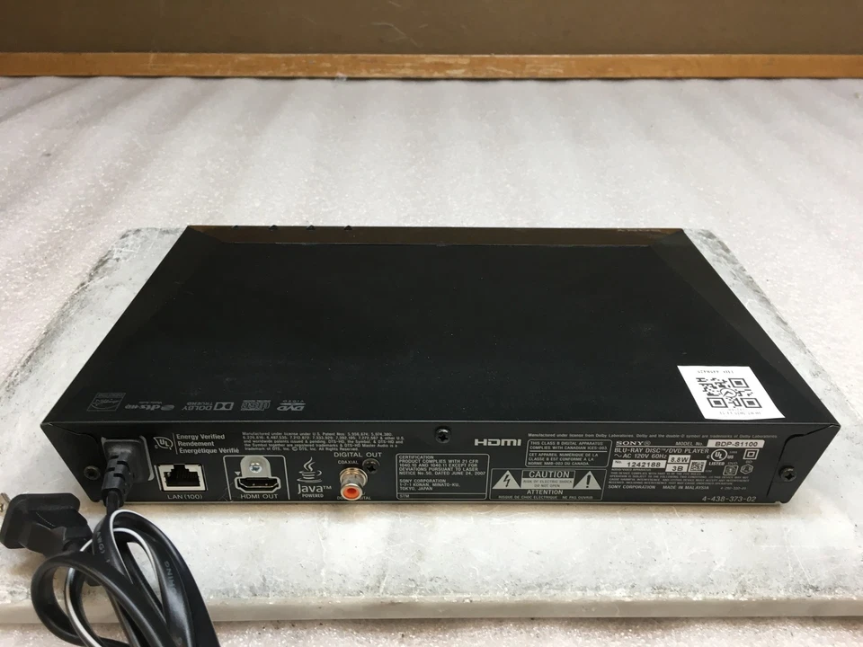 Reproductor de Blu-ray y DVD Sony BDP-S1100 sin control remoto probado y funcional Foto 3 de 4