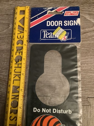 RARO! 1991 Squadra NFL Cincinnati Bengals Hotel Non disturbare Insegna Porta USA - Foto 3 di 6