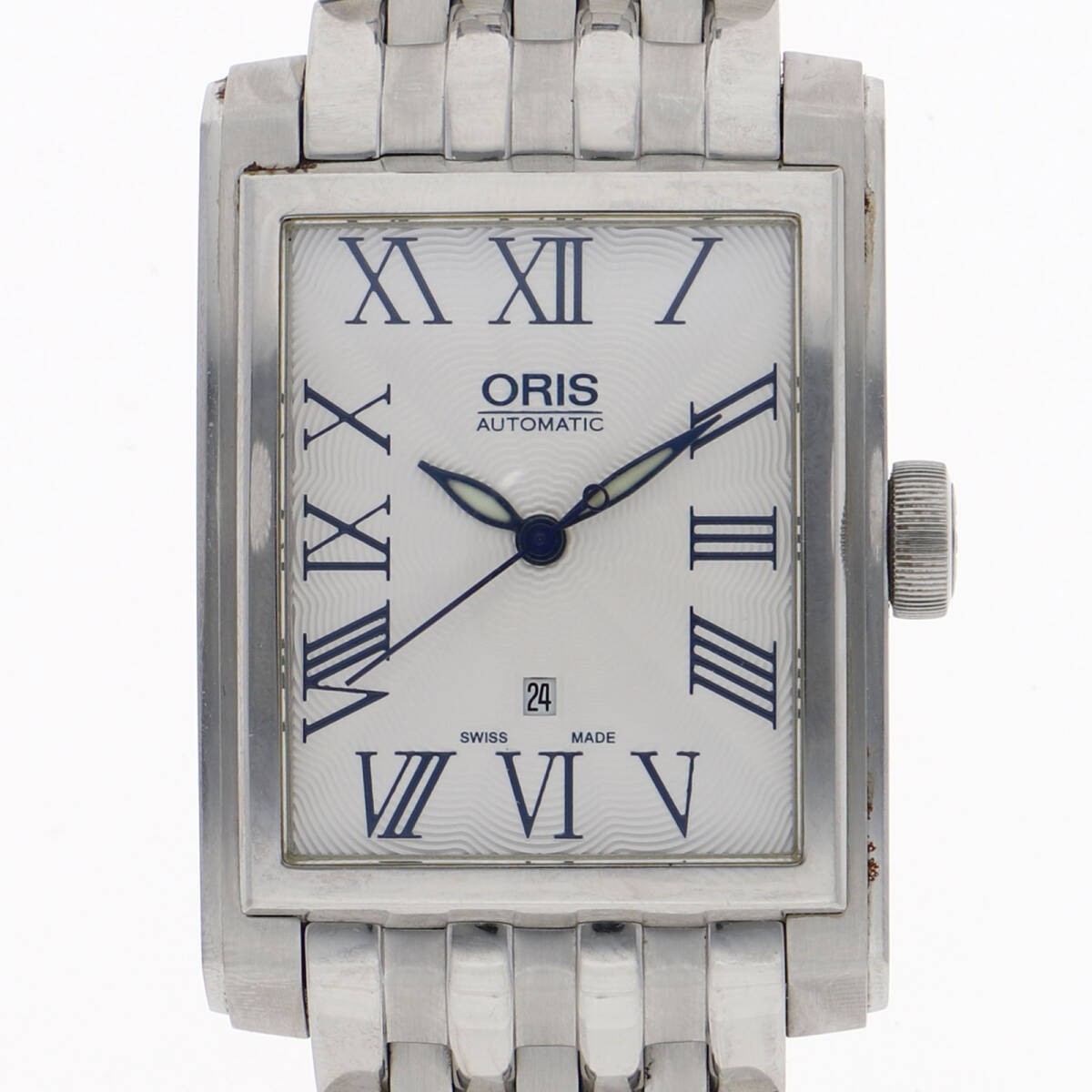 ORIS 32-47341 Rectangular Date Silver Dial Stainl… - image 2