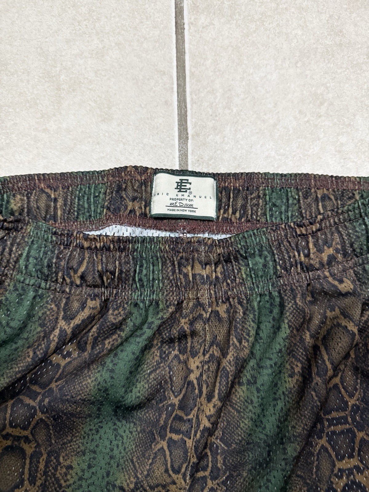 Eric Emanuel EE Basic Shorts Green Snakeskin (100… - image 3