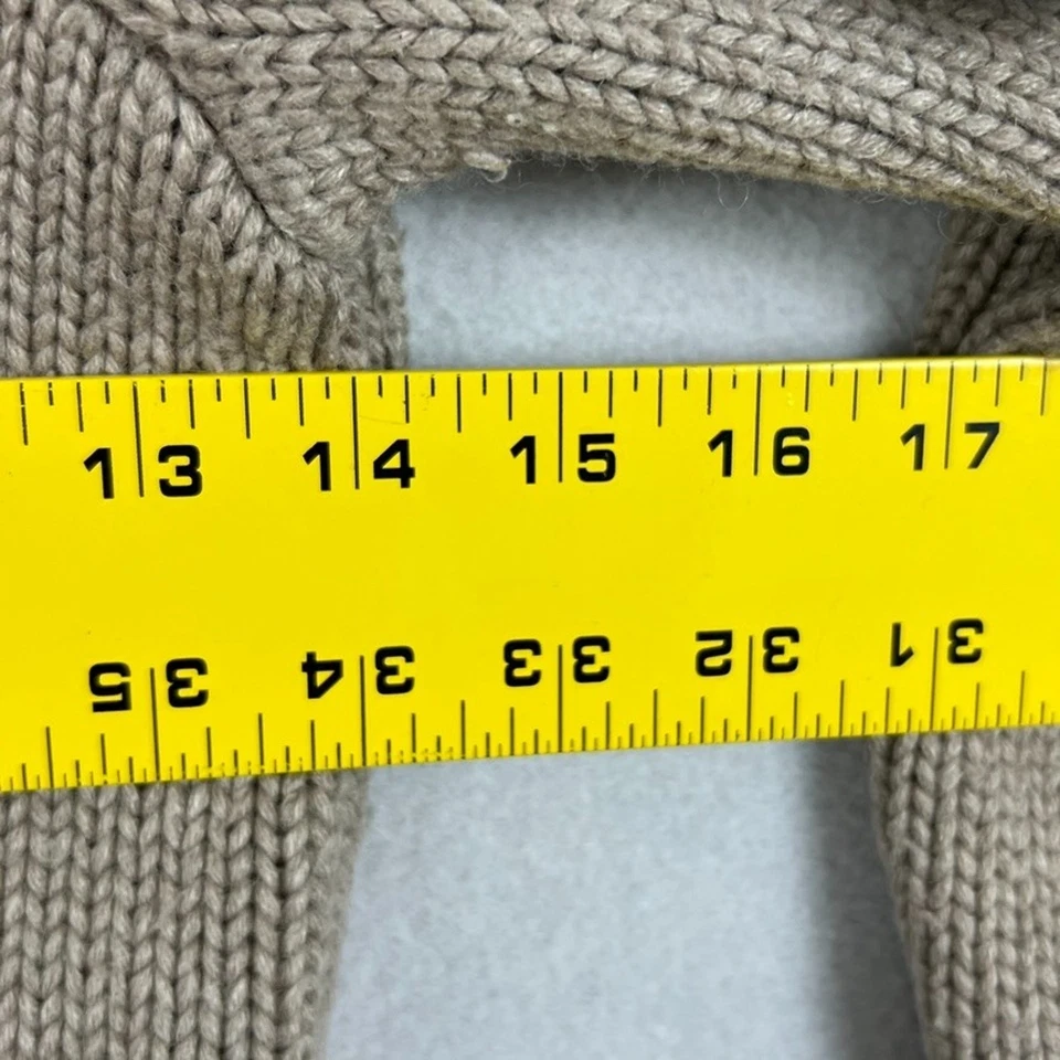 Suéter Aqua Mujer Talla S Marrón Claro Capucha Cuello Lana Alpaca Cachemira Cable Tejido Foto 4 de 4