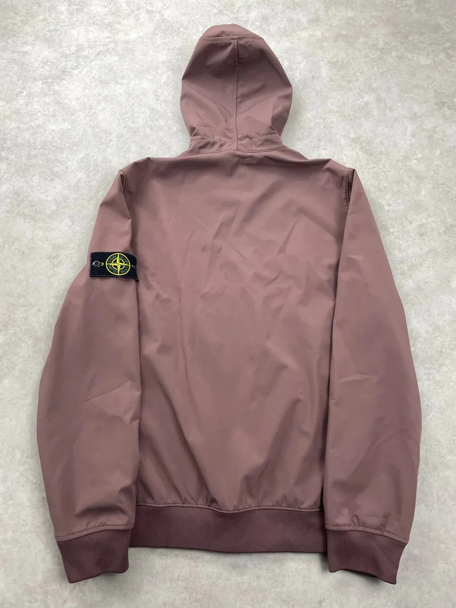 Stone Island Mauve Softshell Hooded Light Jacket (L) - product detail image 6