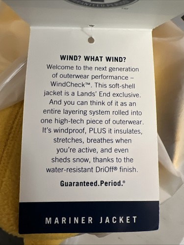 Men's Lands End Fleece Full Zip Yellow Jacket Men’s L Regular 42-44 - Picture 3 of 4