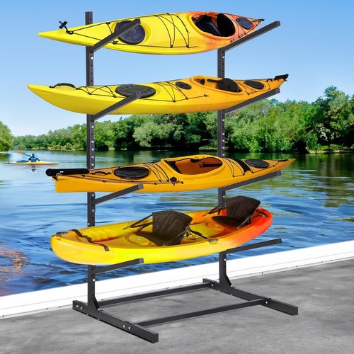 Oxphanor Freestanding Kayak Storage Rack 4 Level, Adjustable Kayak and SUP St...