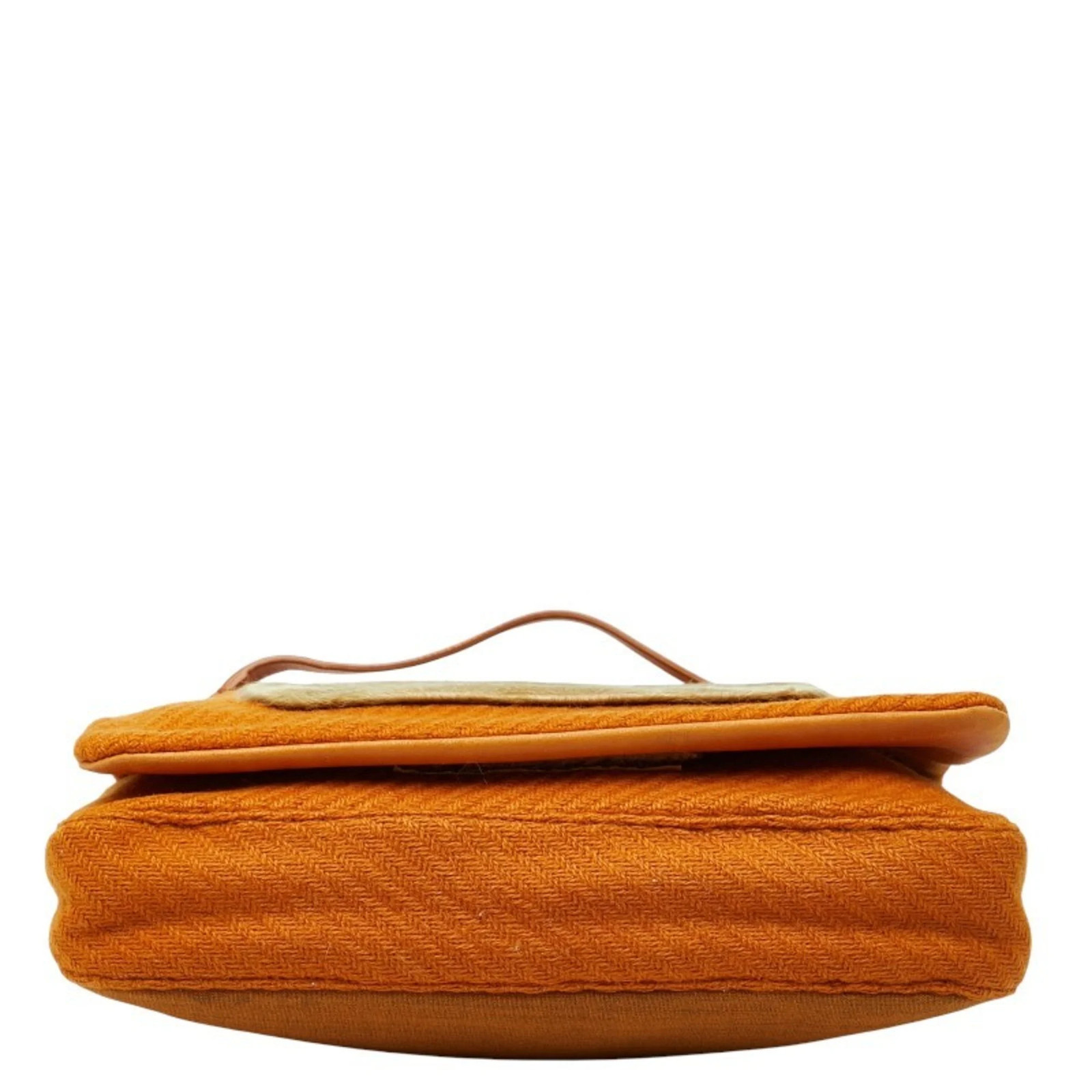 Prada One-Shoulder Bag B9475 Brown Wool and Porcelain Leather Wome... GZl1fdgp thumbnail 3