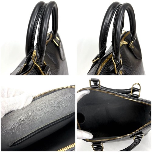 LOUIS VUITTON Alma Epi Black Noir Leather Handbag Mint With storage bag #3 - Picture 7 of 9