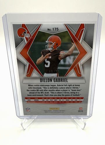 2025 Panini Phoenix Dillon Gabriel #175 Pink Seismic (RC) 13/75 Cleveland Browns - Picture 2 of 2