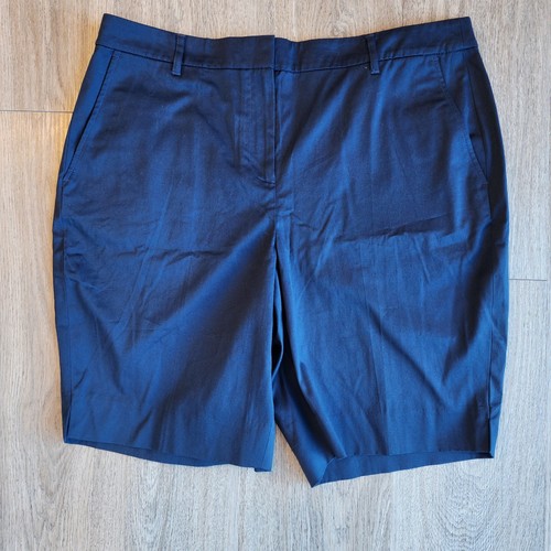 BROOKS BROTHERS Women's 14 Navy Chino Shorts Flat Front High Rise