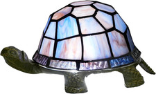 Tiffany Style Turtle Night Light - Cute Mini Table Lamp for Kids' Room