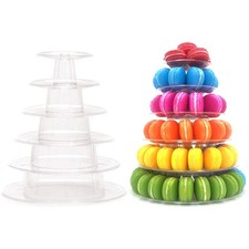 Macaron Tower Stand, 6 Tiers Display Macaroon Stand 8", Transparent