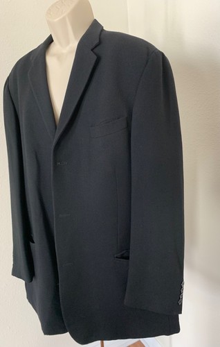 Chaqueta Blazer Informal DKNY Para Hombres Negra Lana Bolsillo de Un Pecho Talla XXL - Imagen 2 de 20