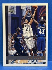 Tim Duncan 1997 Topps Rookie Card #115 San Antonio Spurs NBA Basketball Card. rookie card picture