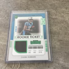 Chuba Hubbard 2021 Panini Contenders Rookie Green  Ticket Patch Card #RAV-CHUB