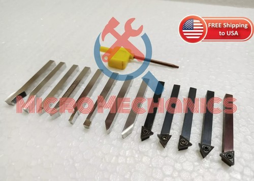 Herramientas de forma de torno HSS de 6 mm + herramientas indexables con 10 insertos EMCO UNIMAT MYFORD - Imagen 3 de 4