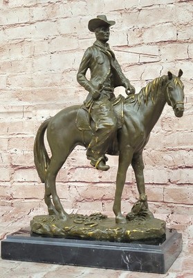 Frederic Remington Western Cowboy Pferd Messingskulptur Klassisch Old West Sale