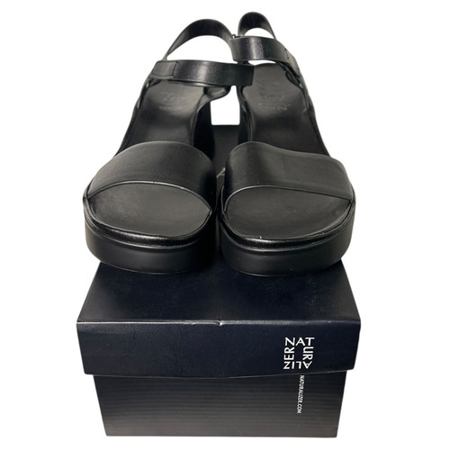 New Naturalizer GenN-Roam Black Platform Wedge Sandals Size 8 - Picture 3 of 11