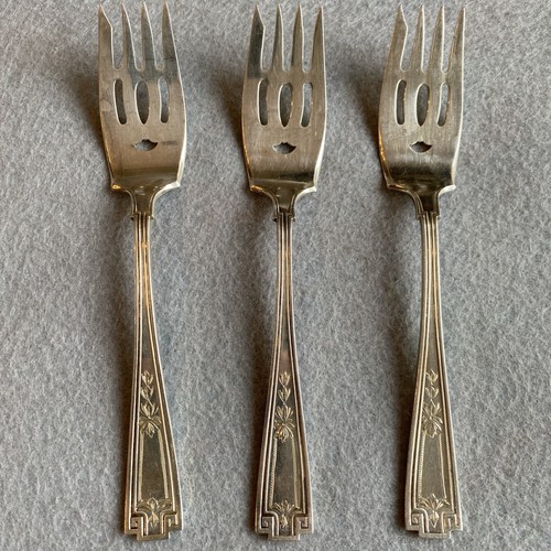 Gorham etruskische Sterlingsilber Gebäck Gabel 4 Zinken 6" kein Monogramm 3er Set