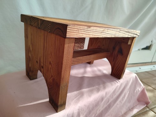 Heavy Solid Wood Hand Made Stool Small Bench Footstool - Picture 3 of 9