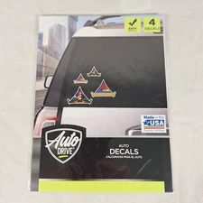 Auto Drive Window Auto Decals Colorful 4 Stickers Brand New Sealed