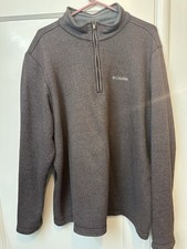 Columbia Men  s Quarter Zip Fleece Pullover XL Brown Lightweight Outdoor Sweater