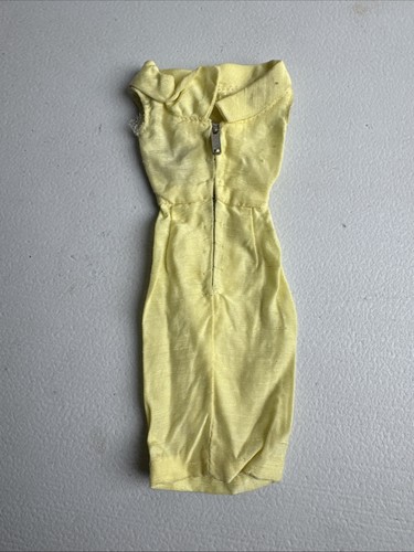 Vestido Vaina Vintage Años 60 Etiquetado Muñeca Barbie Moda Pak Amarillo Pálido Seda - Imagen 4 de 9