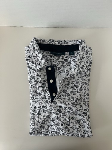 Perry Ellis Men’s Black and White Polo Medium - Picture 6 of 14