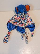 Eric Carle Lovey Security Blanket Plush Elephant Satin Blue Alphabet