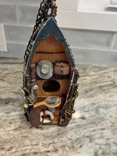 Hanging Rowboat With Fishing Gear Birdhouse By Sunset Vista Designs