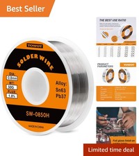 Efficient 63-37 Tin Lead Solder Wire 0.8mm with 1.8% Flux - 50g for Electronics