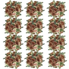 12 Bundles Brown Beige Artificial Peonies Silk Flowers Bulk