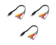 3X3.5mm AV Male to 3RCA Female M/F Audio Video Stereo Jack Adapter Cord Cable