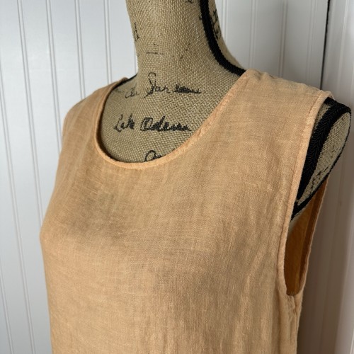 Top Francesca Bettini Italia 100% Lino Peplum Tg L Arancione Pesca Senza Maniche LEGGI - Foto 2 di 17